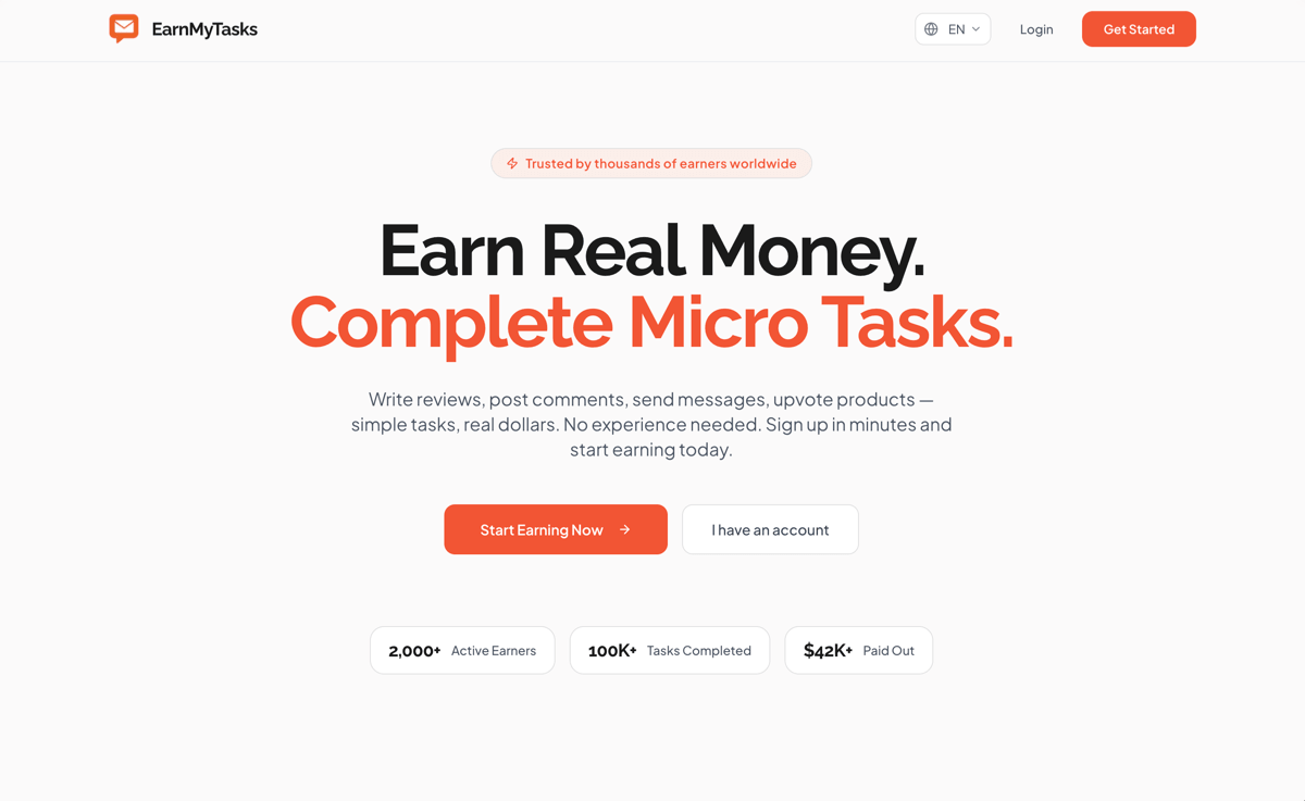 EarnMyTasks — Get paid for simple online tasks